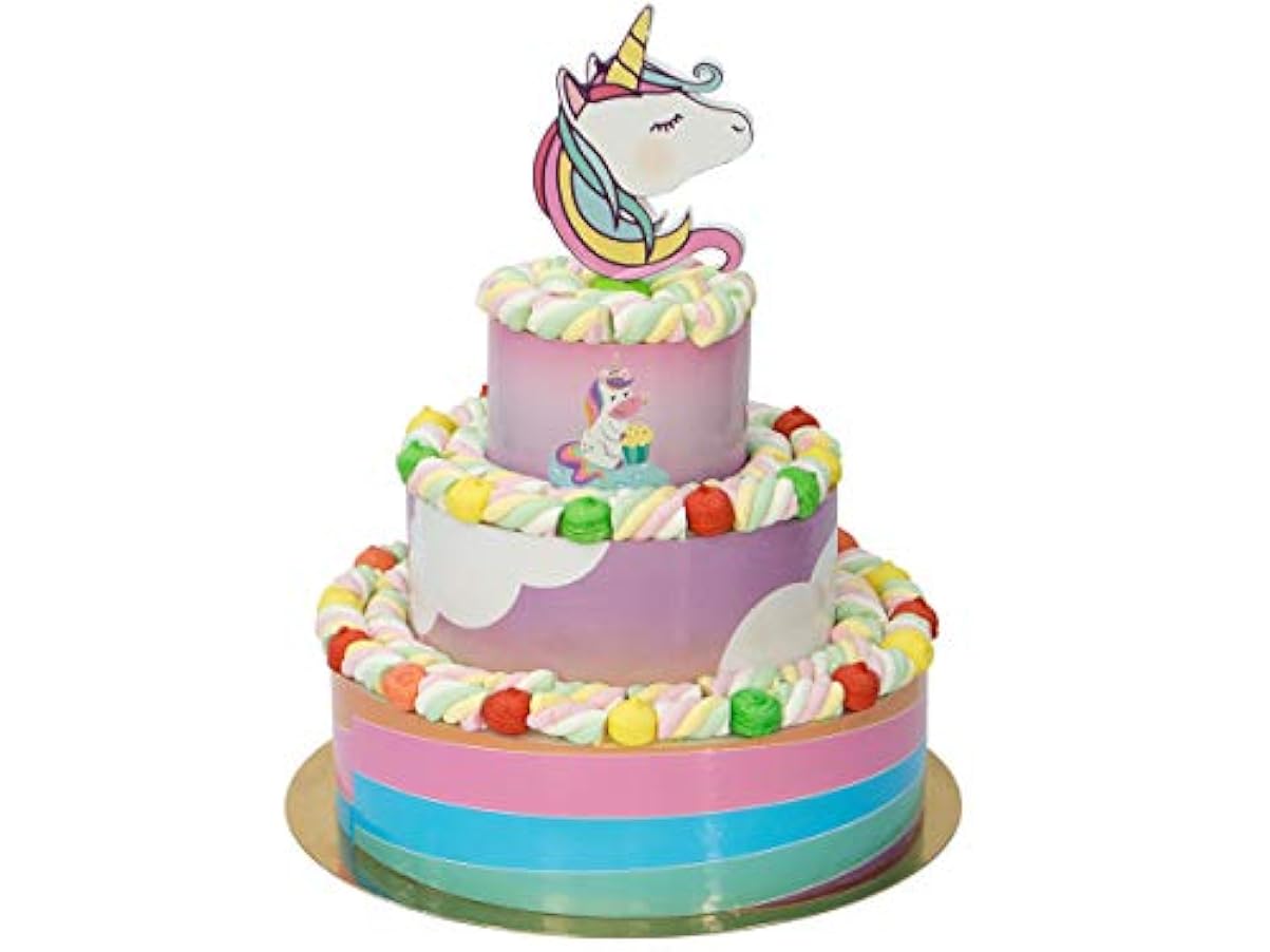 Torta di marshmallow 3 Piani Party a Scelta Composizione Caramelle cotton candy (Unicorno 1653) 203167766