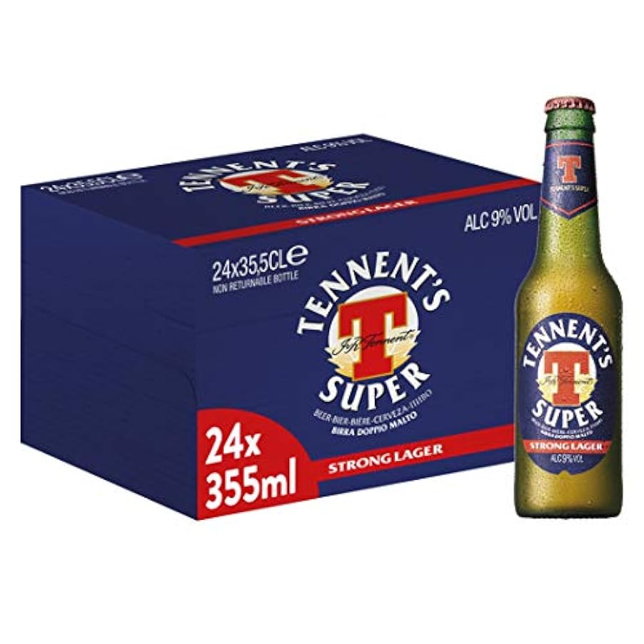 Tennent´s Super, Birra Bottiglia - Pacco da 24x35,