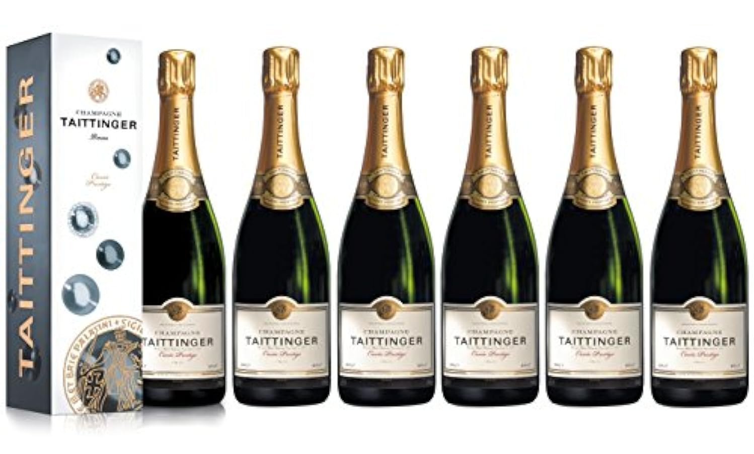 VINADDICT Set di 6 Champagne Taittinger Brut Cuvée Pres